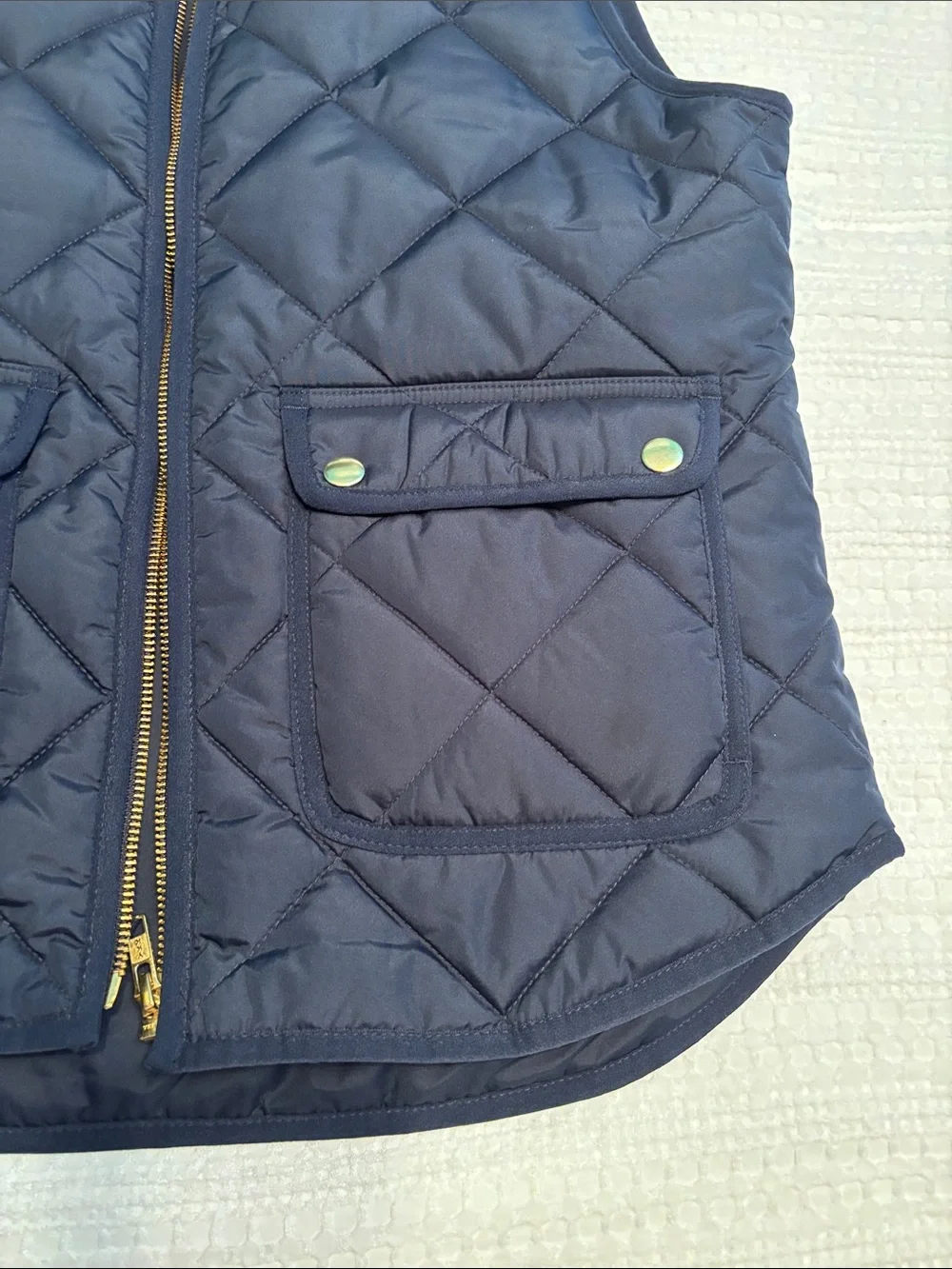 J. Crew Quilted Navy Blue Puffer Vest
